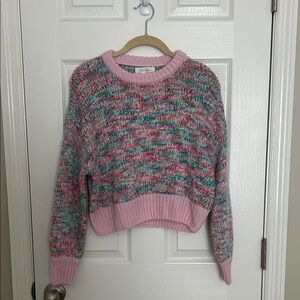 Jessica Simpson Pink Multicolor Knit Sweater